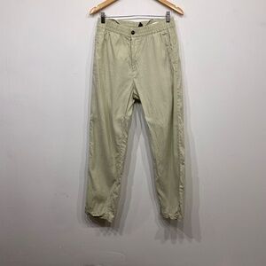 H&M Standard Fit Light Green Linen Blend Straight Leg Pants